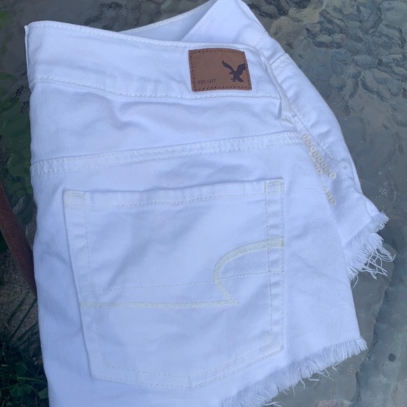 AEO Distressed White Cut-offs with Matte Sequins - Picture 7 of 10